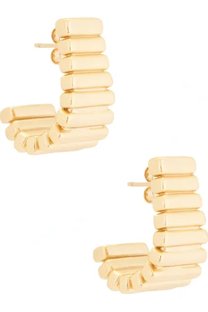 mega Stair Earrings in Metallic Gold