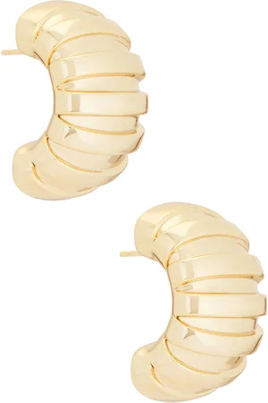mega Large Misstep Earrings in Metallic Gold