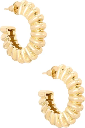 mega Twixie Hoop Earrings in Metallic Gold
