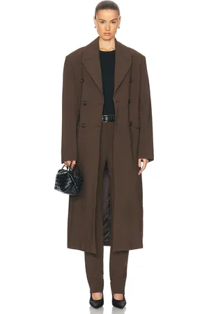 Totême Broad Midi Coat in Brown