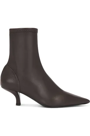 Totême Heeled Sock Boot in Chocolate