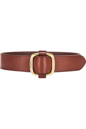 Saint Laurent Frame Buckle Belt in Chocolate