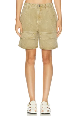 GRLFRND Lindsey Long Cargo Short in Beige