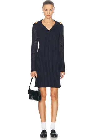 WALES BONNER Myth Shirt Dress in Navy