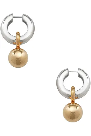 Agmes Sonia Earrings in Silver & Vermeil Combo in Metallic Silver
