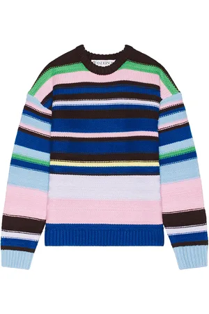 J.W.Anderson Multi Stripe Crew Neck Jumper in Blue
