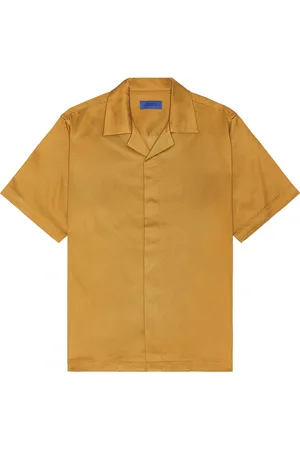 Saturdays NYC York Camp Collar Short Sleeve Shirt in Brown