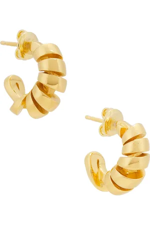 Bottega Veneta Hoop Earrings in Metallic Gold
