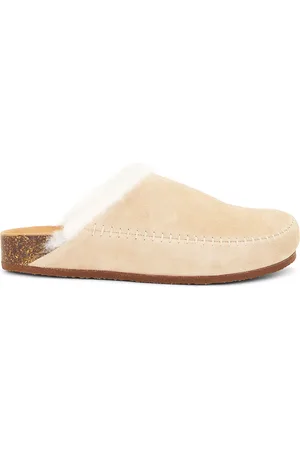 Jenni Kayne Shearling Lined Moc Clog in Beige