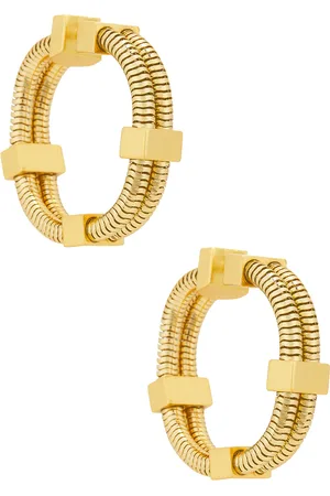 DEMARSON Laina Hoop Earrings in Metallic Gold