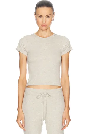 ÉTERNE Short Sleeve Baby Tee in Beige