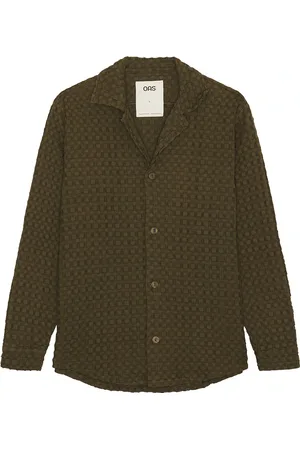 Oas Waffle Cuba Long Sleeve Shirt in Army
