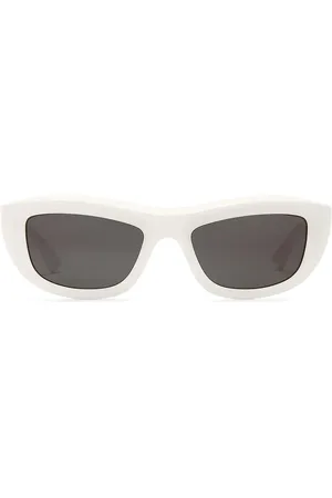 Bottega Veneta Rectangle Sunglasses in Ivory