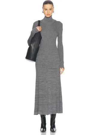 Moncler Turtleneck Knit Dress in Grey