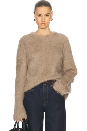 Totême Boxy Alpaca Knit Sweater in Taupe
