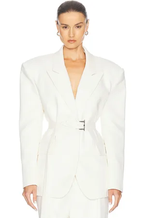 Helsa The Belted Blazer in White