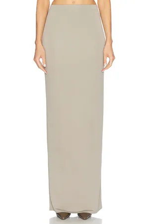 Helsa Matte Jersey Slim Skirt in Grey