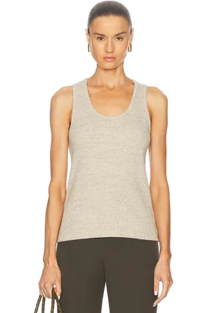Bottega Veneta Ribbed Tank Top in Beige