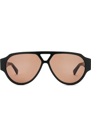 Bottega Veneta Bold Triangle Stud Sunglasses in Green