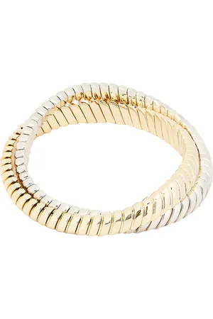 Roxanne Assoulin Double Cobra Bracelet in Metallic Gold