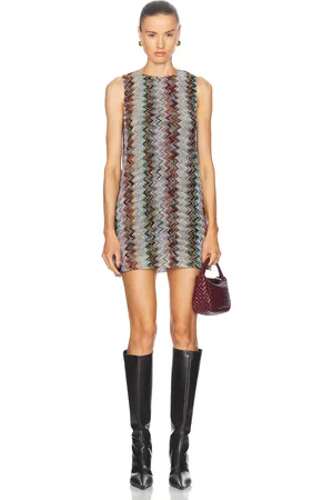 Missoni Space Dye Short Dress in Metallic Silver