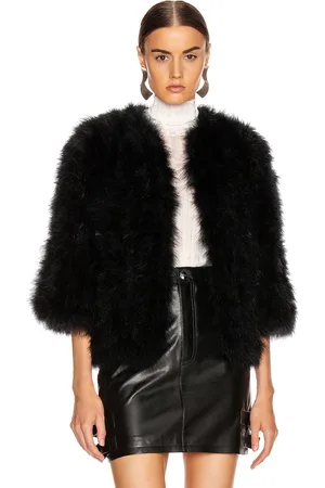 YVES SALOMON Feather Jacket in Black
