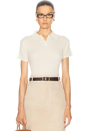 Guest In Residence Shrunken Cashmere Polo Top in