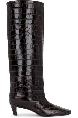 Totême Wide Shaft Boot in Chocolate