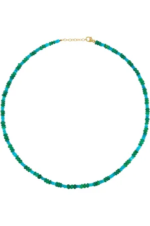 JIA JIA Mini Blue Green Stripe Opal Necklace in Blue