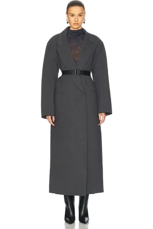 Norma Kamali Oversized Double Breasted Coat in Grey