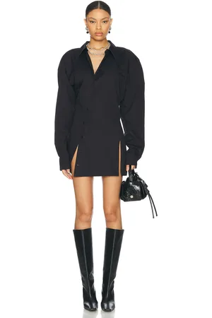 Jade Cropper Mini Shirt Dress in Navy