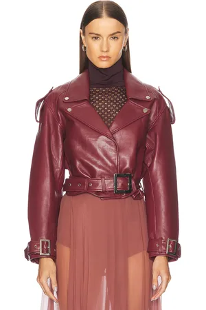 Retrofete Einsley Leather Jacket in Red