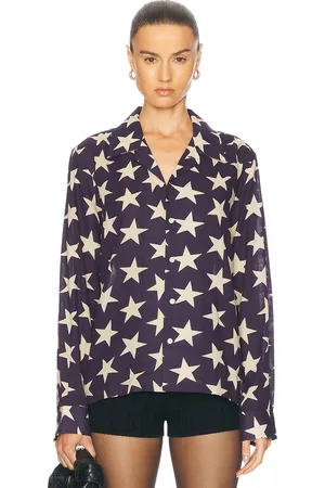 BODE Starry Long Sleeve Shirt in Blue