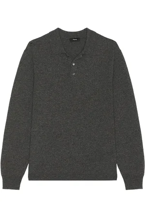 THEORY Hilles Cashmere Polo in Grey