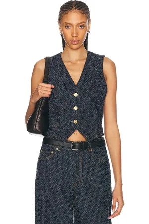 Ganni Denim Wasitcoat in Denim-Dark