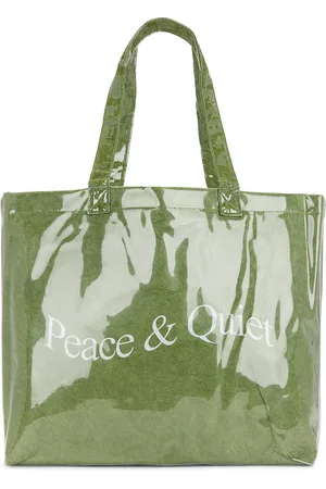 Museum of Peace and Quiet Wordmark Pvc Kraft Tote Bag in Sage