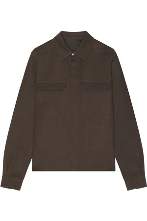 Rick Owens Cropped Work Shirt in Brown