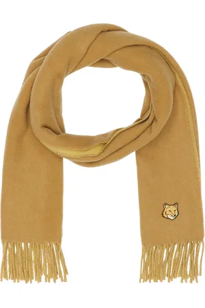 Maison Kitsuné Bold Fox Head Double Face Scarf in Brown