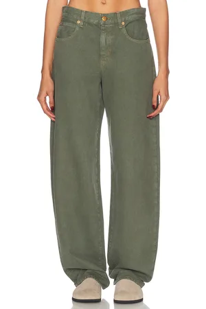 SLVRLAKE Tess Long Wide Leg in Green