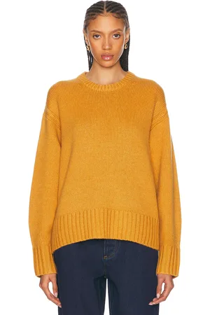 Guest In Residence Cozy Crew Cashmere Sweater in Yellow