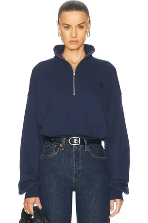 ÉTERNE Cropped Half Zip Sweatshirt in