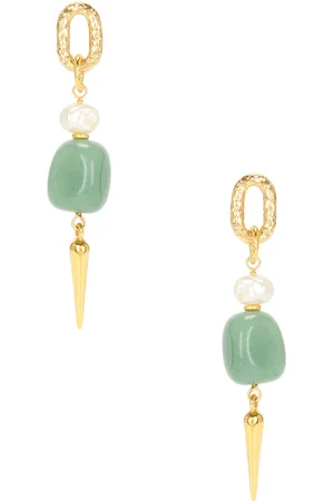 BEN-AMUN Huggie Dangle Earrings in Metallic Gold