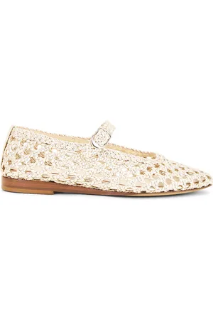 Le Monde Beryl Mary Jane Woven Flat in Metallic