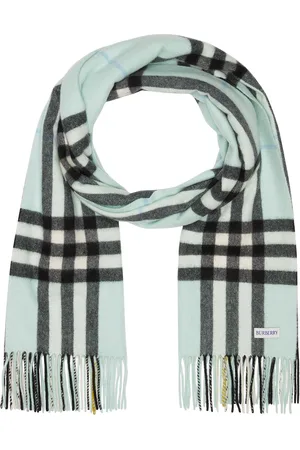 Burberry Giant Check Cashmere Scarf in Mint