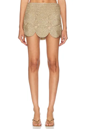 SIMON MILLER Beep Beep Mini Skirt in Metallic Gold