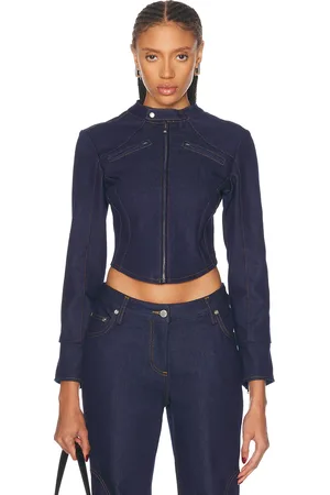 MIMCHIK Denim Moto Jacket in Denim-Dark