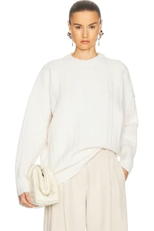 Rohe Relaxed Fit Cable Sweater in Ivory