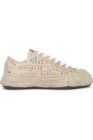 Maison Mihara Yasuhiro Peterson 23 Original Sole Studded Canvas Low Top Sneaker in Beige
