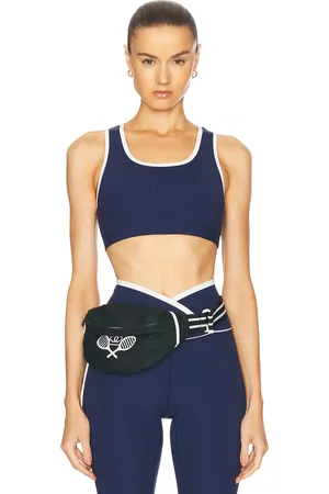 YEAR OF OURS Ribbed Two Tone Sports Bra in Navy