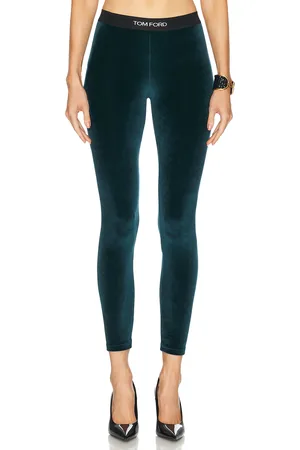 Tom Ford Signature Velour Legging in Green